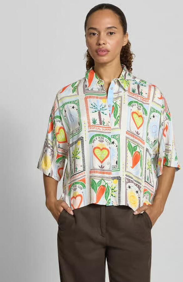 Smith and Soul Overhemdblouse van viscose met kentkraag - Foto 2