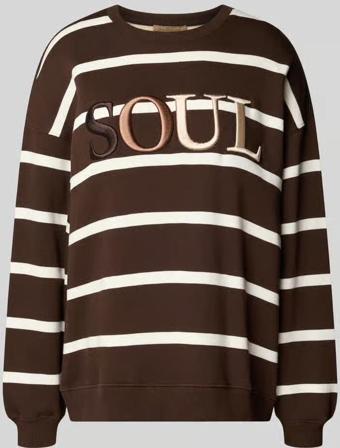 Smith and Soul Oversized sweatshirt van katoenmix met geborduurd logo