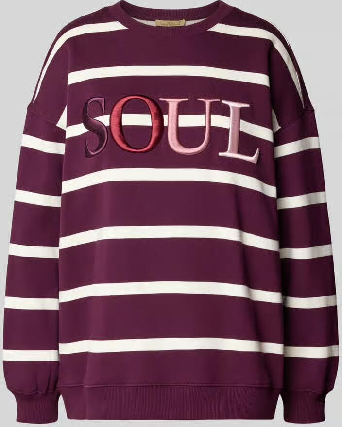 Smith and Soul Oversized sweatshirt van katoenmix met geborduurd logo