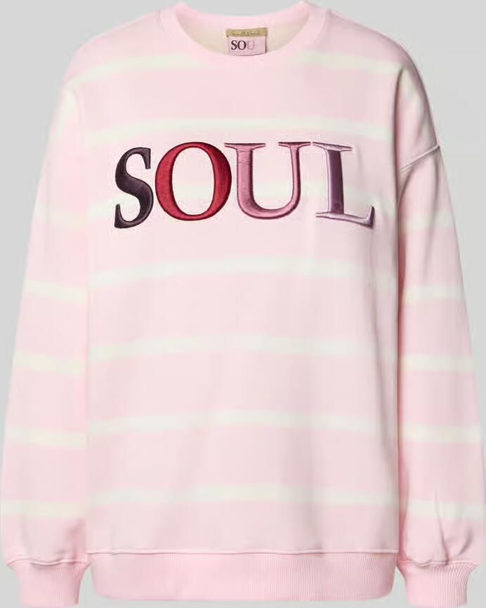 Smith and Soul Oversized sweatshirt van katoenmix met geborduurd logo
