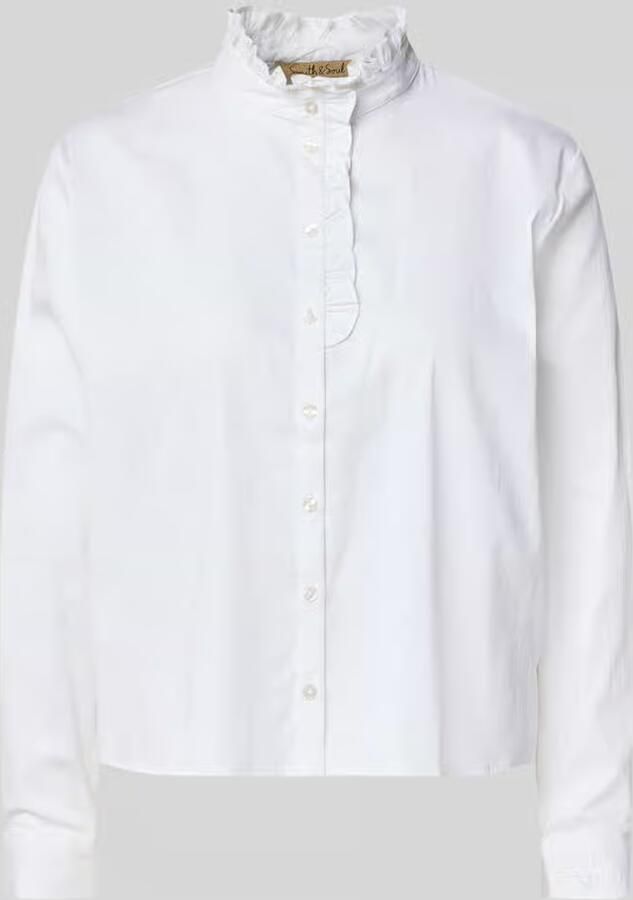 Smith and Soul Regular fit blouse met opstaande kraag en mouwen met ruches
