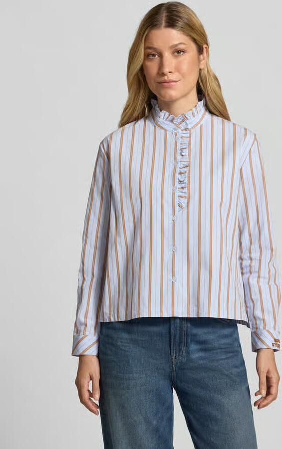 Smith and Soul Regular fit blouse met opstaande kraag en mouwen met ruches - Foto 2