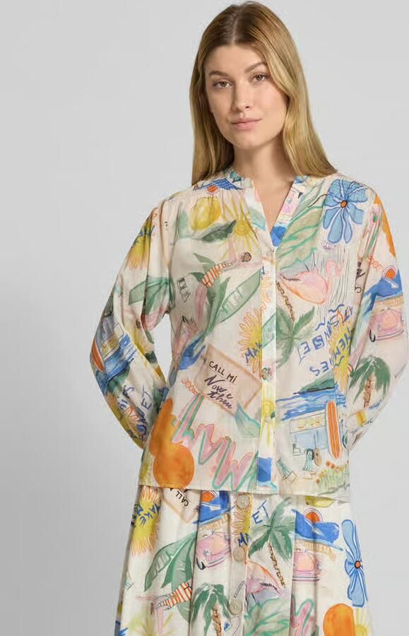 Smith and Soul Regular fit overhemdblouse met tuniekkraag en 3 4-mouwen - Foto 2