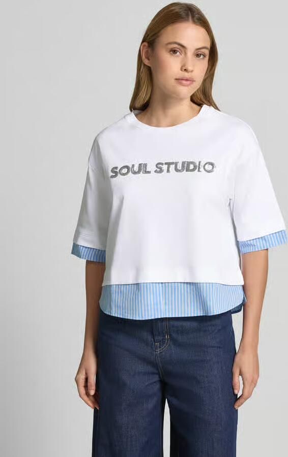 Smith and Soul T-shirt met pailletten en ronde hals - Foto 3