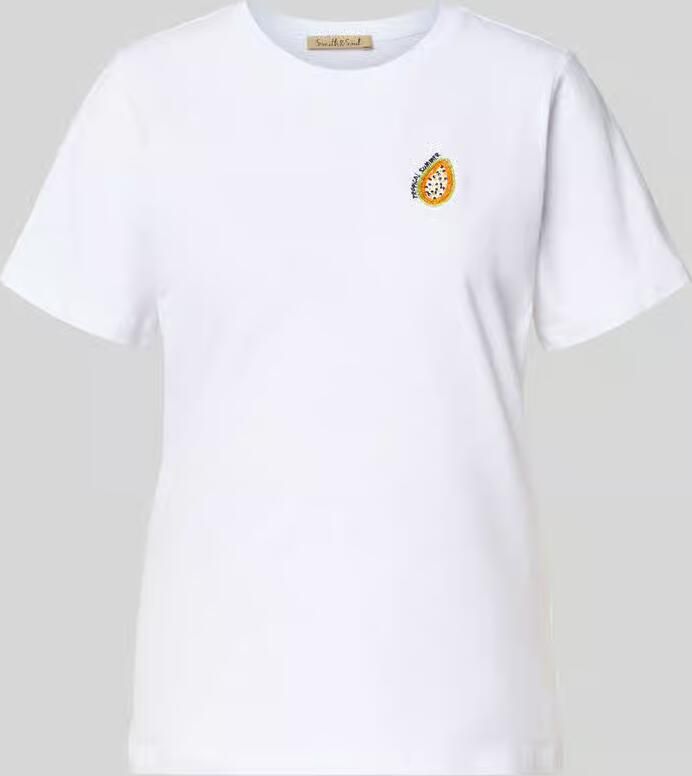 Smith and Soul T-shirt met parels en ronde hals - Foto 2