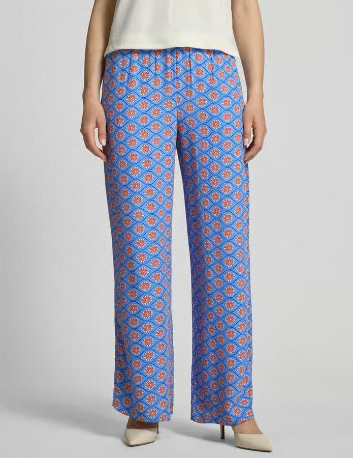 Smith and Soul wide fit stoffen broek van pure viscose met all-over motiefprint - Foto 3