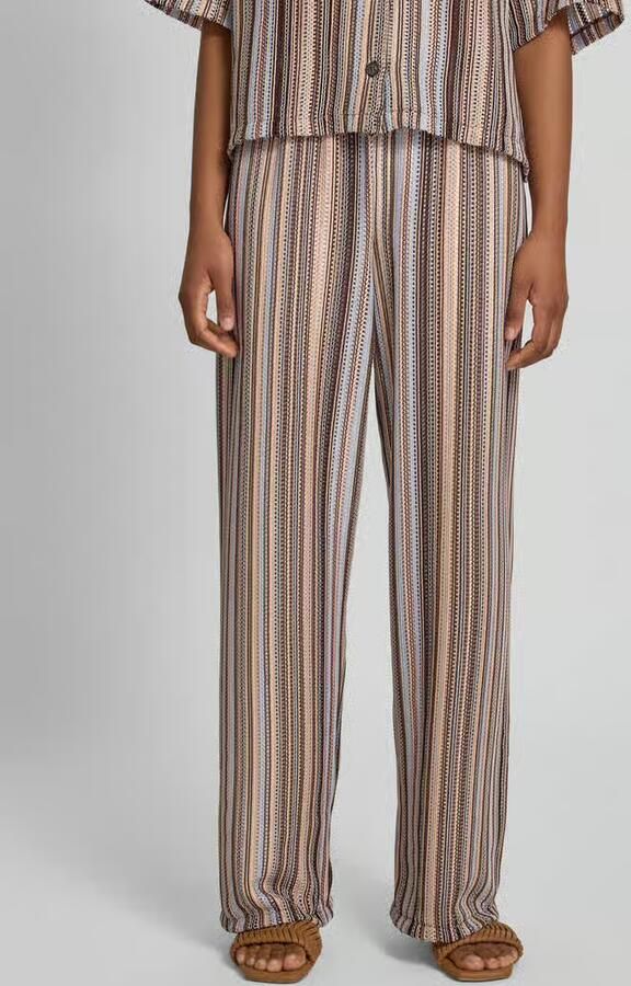 Smith and Soul wide leg broek in all-over look met elastische band - Foto 3