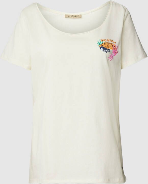Smith and Soul T-shirt van katoen met motiefprint model 'Tiger'