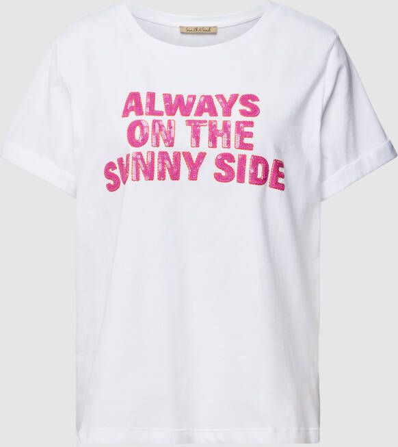 Smith and Soul T-shirt van katoen met pailletten