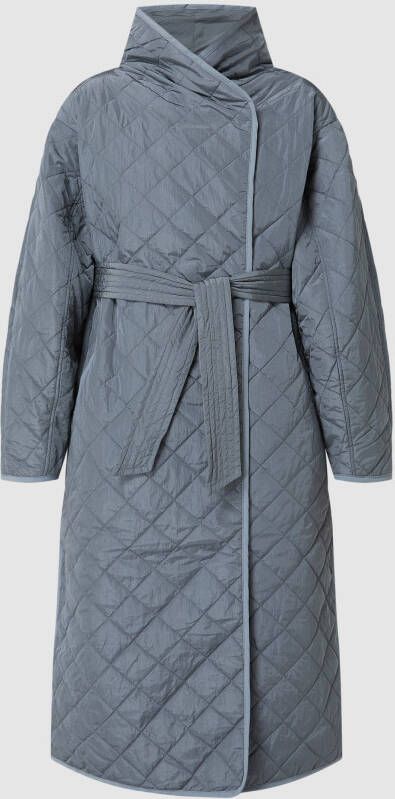 Soaked in Luxury Gewatteerde lange jas met opstaande kraag model 'Umina'