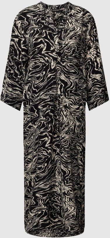 Soaked in Luxury Midi-jurk met tunnelkoord bij de taille model 'ZAYA'