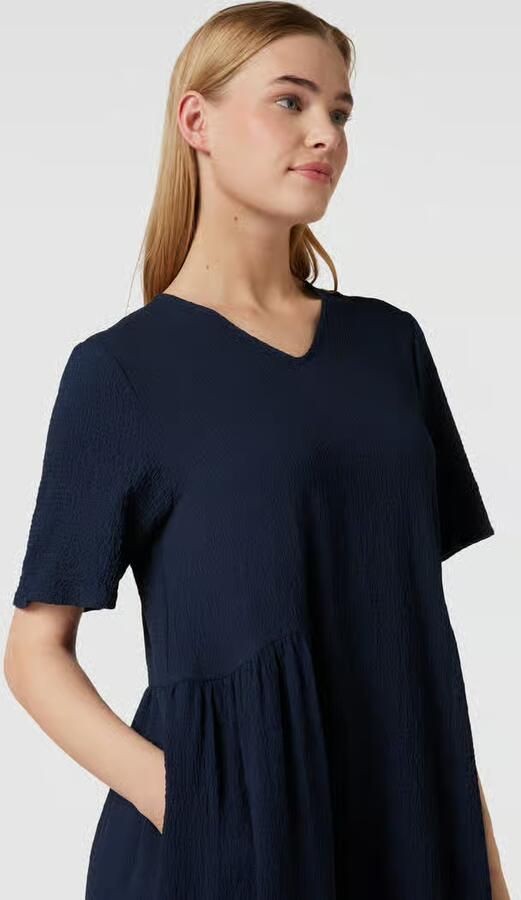 Soft Rebels Knielange jurk met structuurmotief model 'Adaline'