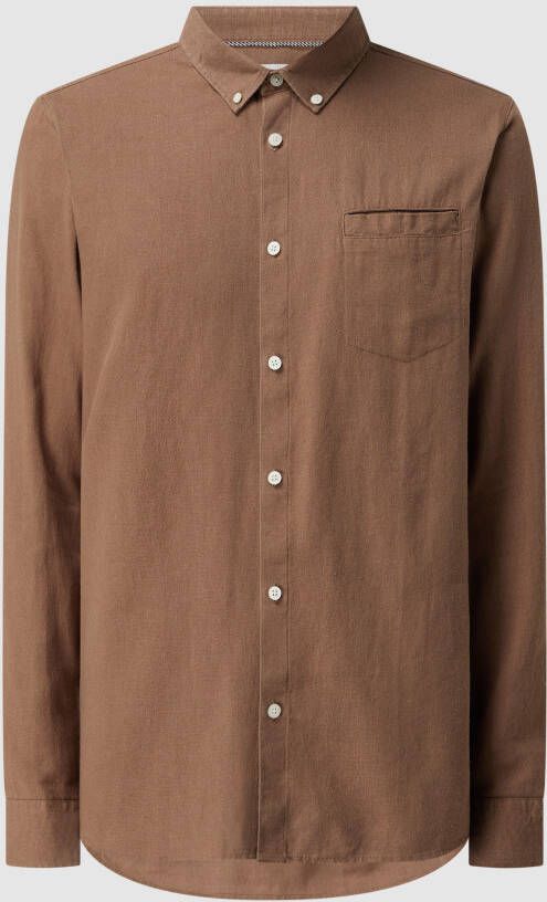 !solid Regular fit linnen overhemd model 'Allan'