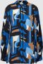 S.Oliver BLACK LABEL blouse met all over print blauw wit camel - Thumbnail 2
