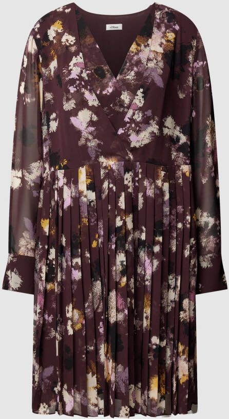 S.Oliver BLACK LABEL Knielange jurk met bloemenprint