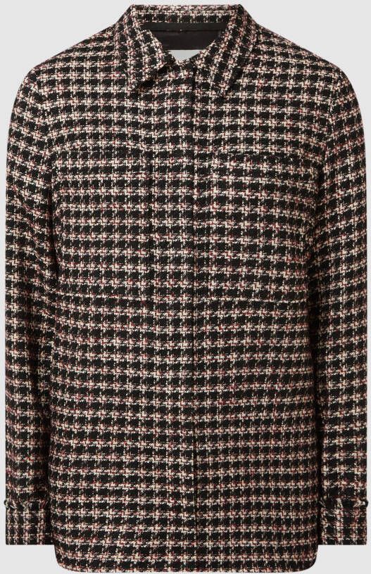 S.Oliver BLACK LABEL blousejas in geweven ruit zwart ecru