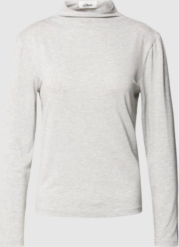 S.Oliver BLACK LABEL Shirt met lange mouwen van viscosemix in glanzend design