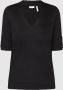 S.Oliver BLACK LABEL slim fit T-shirt van viscose in donkerblauw - Thumbnail 2