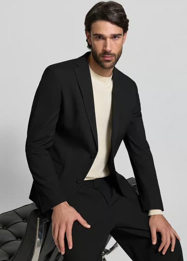 S.Oliver BLACK LABEL 2-knoops colbert met reverskraag model 'Pure' - Foto 4