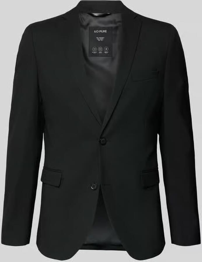 S.Oliver BLACK LABEL 2-knoops colbert met reverskraag model 'Pure' - Foto 3