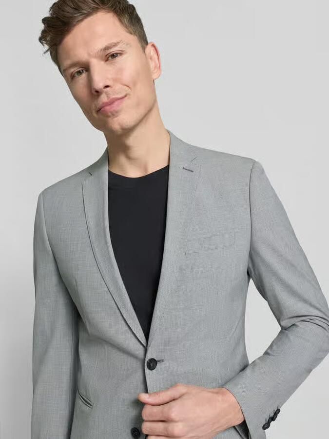 S.Oliver BLACK LABEL 2-knoops colbert van viscosemix met reverskraag model 'Ultimate' - Foto 2