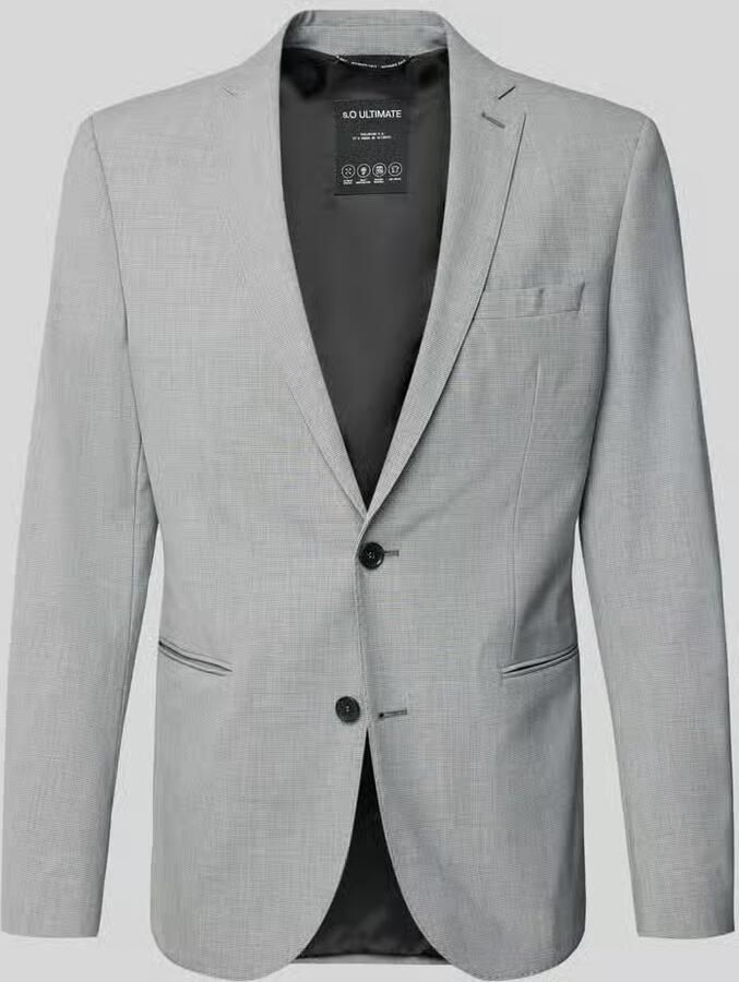S.Oliver BLACK LABEL 2-knoops colbert van viscosemix met reverskraag model 'Ultimate'