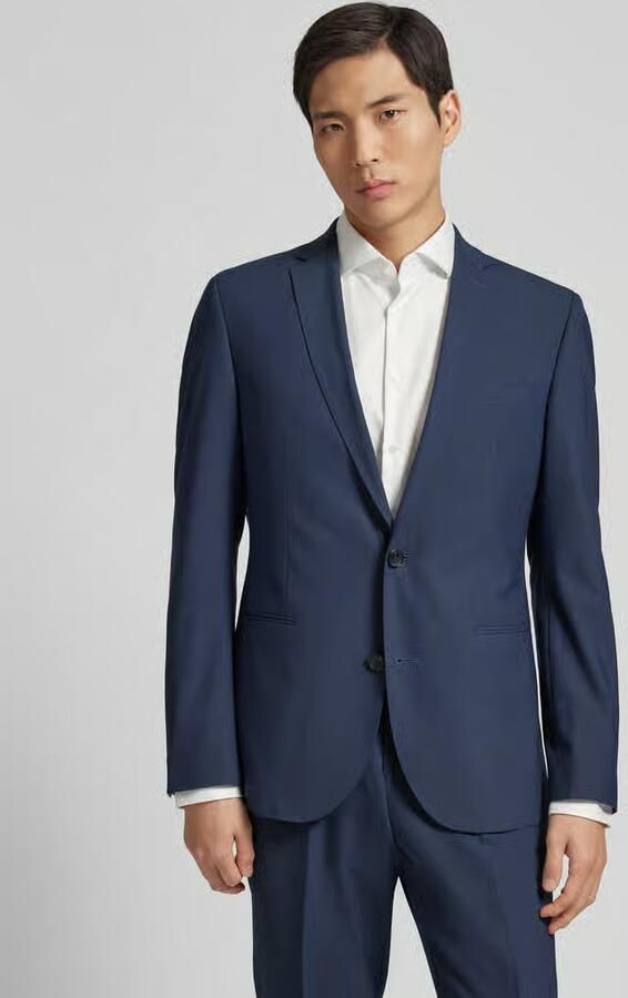 S.Oliver BLACK LABEL 2-knoops colbert van viscosemix met reverskraag model 'Ultimate' - Foto 2