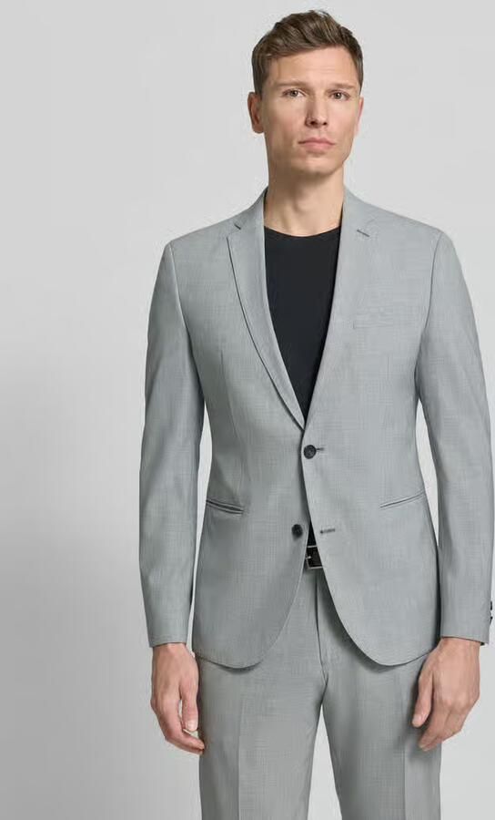 S.Oliver BLACK LABEL 2-knoops colbert van viscosemix met reverskraag model 'Ultimate' - Foto 3