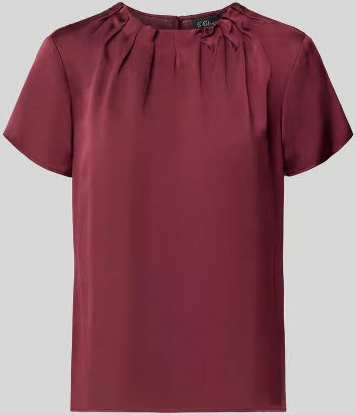 S.Oliver BLACK LABEL Blouse met korte mouwen met subtiele geplooide halslijn