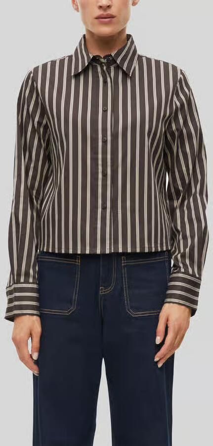 S.Oliver BLACK LABEL blouse met lange mouwen met overhemdkraag - Foto 3