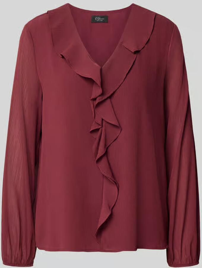 S.Oliver BLACK LABEL blouse met lange mouwen met ruchesvolant