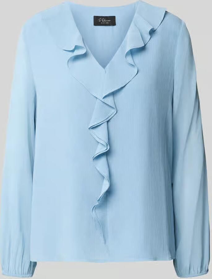 S.Oliver BLACK LABEL blouse met lange mouwen met ruchesvolant - Foto 2