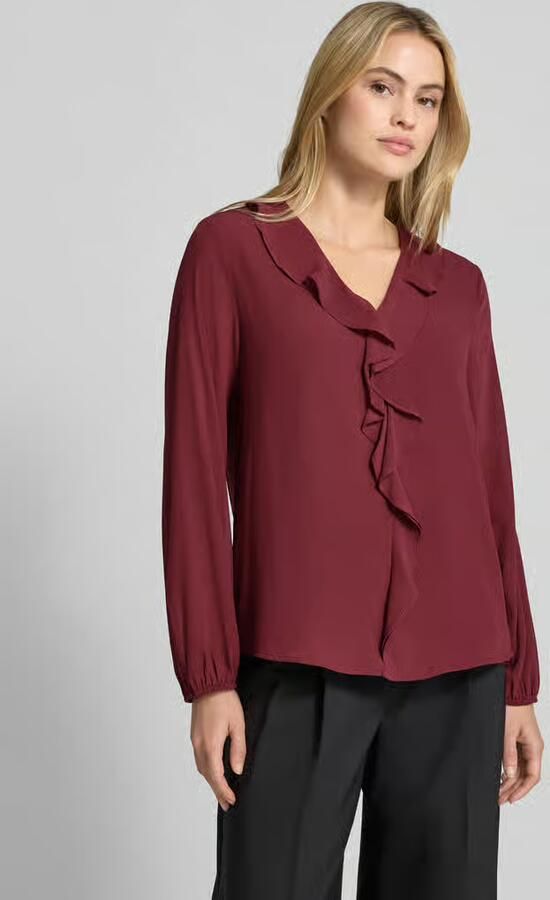 S.Oliver BLACK LABEL blouse met lange mouwen met ruchesvolant - Foto 2