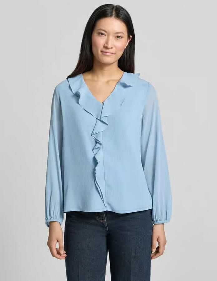 S.Oliver BLACK LABEL blouse met lange mouwen met ruchesvolant - Foto 3