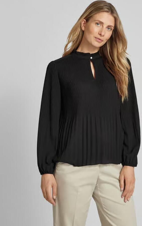 S.Oliver BLACK LABEL Blouse met lange mouwen met geplooiseerde mouwen en gekreukte opstaande kraag - Foto 5
