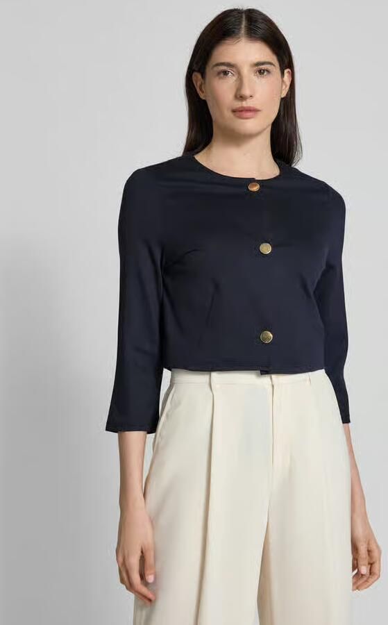 S.Oliver BLACK LABEL Boxy fit korte blazer in een viscoseriemix - Foto 2