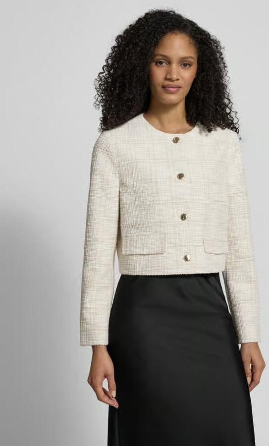 S.Oliver BLACK LABEL Boxy fit korte blazer met Katoen-anteil - Foto 3