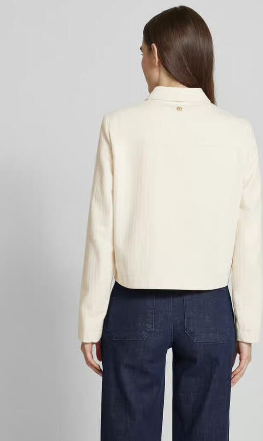 S.Oliver BLACK LABEL Boxy fit korte blazer van katoenmix met structuurmotief - Foto 4