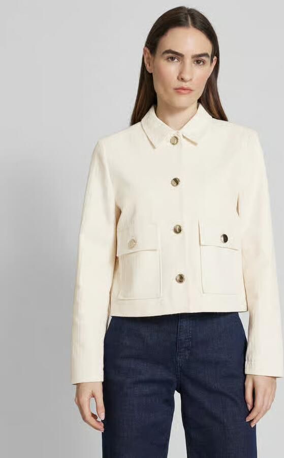 S.Oliver BLACK LABEL Boxy fit korte blazer van katoenmix met structuurmotief - Foto 3