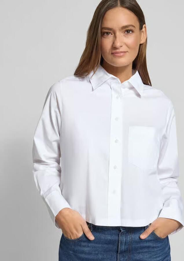 S.Oliver BLACK LABEL Boxy fit overhemdblouse van katoenmix - Foto 2