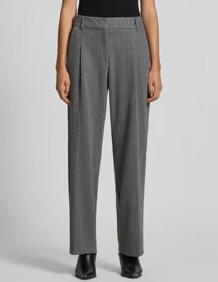 S.Oliver BLACK LABEL Comfort fit broek met wijde pijpen van interlock-jersey - Foto 3