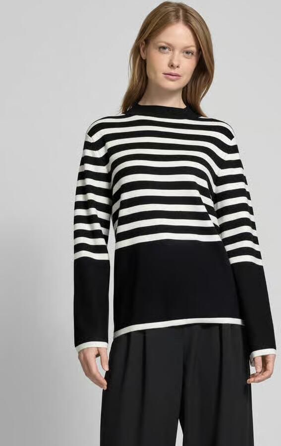 S.Oliver BLACK LABEL Comfort fit gebreide pullover van viscosemix met ronde hals - Foto 2