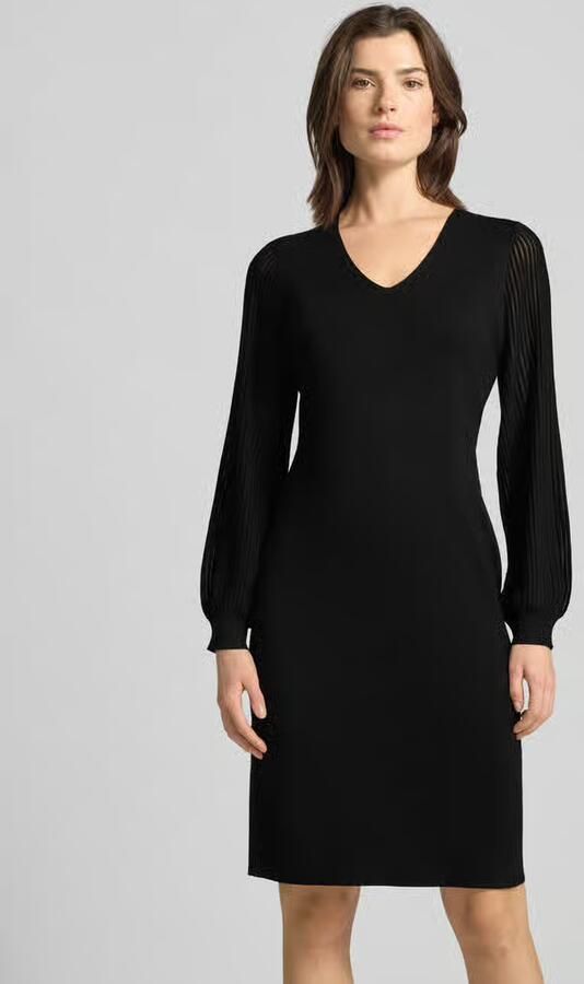 S.Oliver BLACK LABEL Flatteuze gebreide jurk van viscosemix