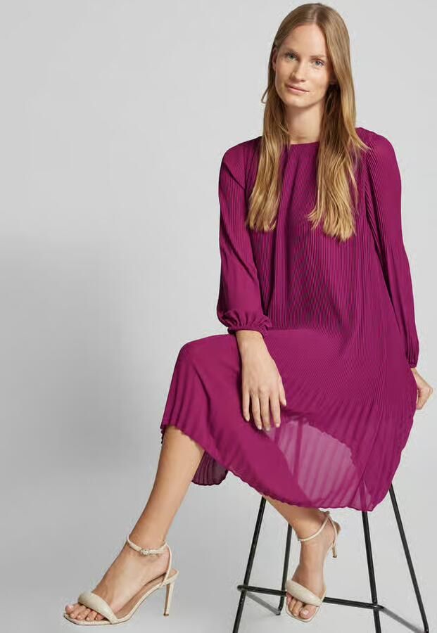 S.Oliver BLACK LABEL Geplooide mini-jurk met ronde hals