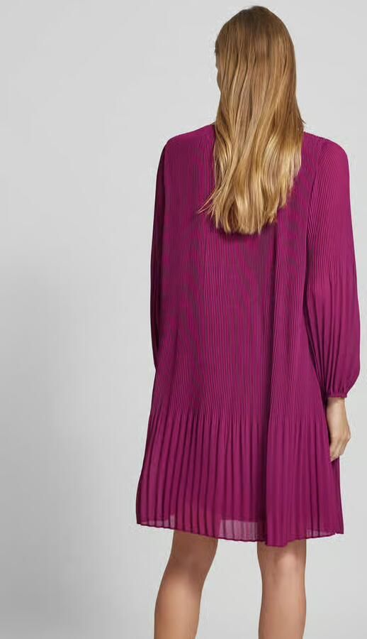 S.Oliver BLACK LABEL Geplooide mini-jurk met ronde hals - Foto 3
