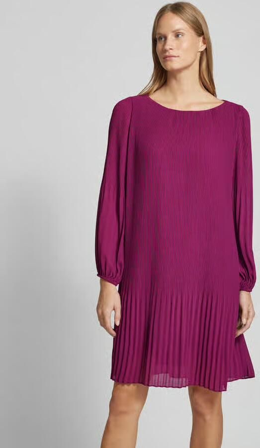 S.Oliver BLACK LABEL Geplooide mini-jurk met ronde hals - Foto 2
