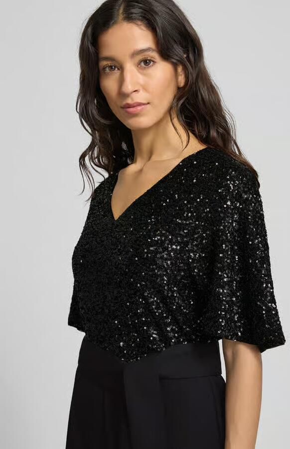 S.Oliver BLACK LABEL Getailleerde jumpsuit met pailletten - Foto 2