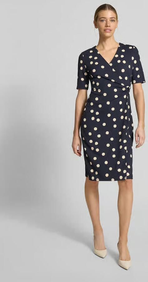 S.Oliver BLACK LABEL Getailleerde midi-jurk in wikkellook - Foto 3