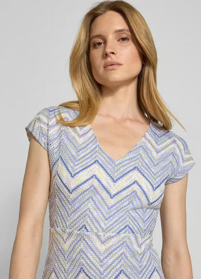 S.Oliver BLACK LABEL Getailleerde midi-jurk van gebreide jersey - Foto 2