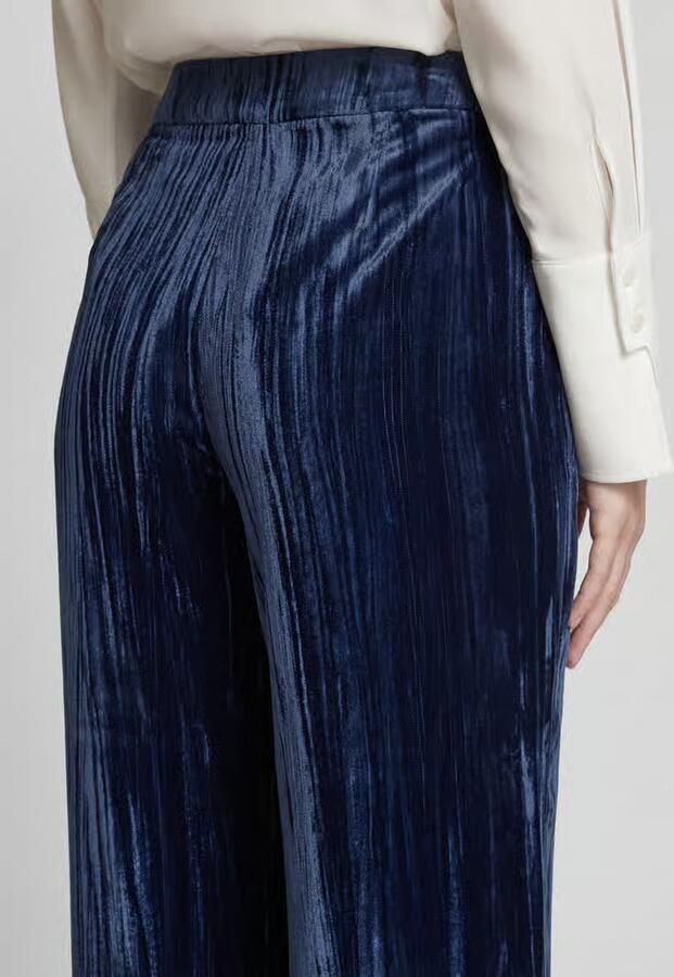 S.Oliver BLACK LABEL High rise stoffen broek van fluweel met wijde pijpen